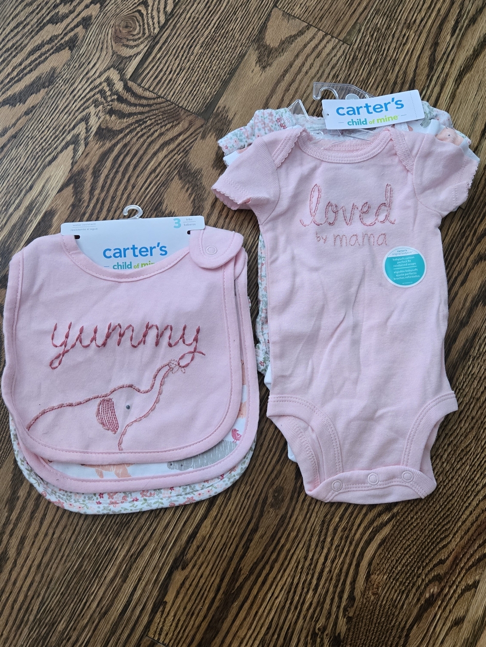 Carter's Pink Baby Bodysuit & Bib Set - Child Of Mine